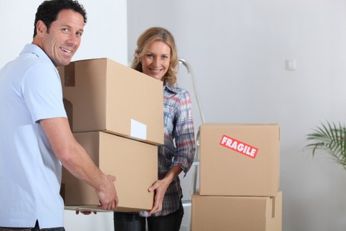 Packed household items prepared for a Catford home move